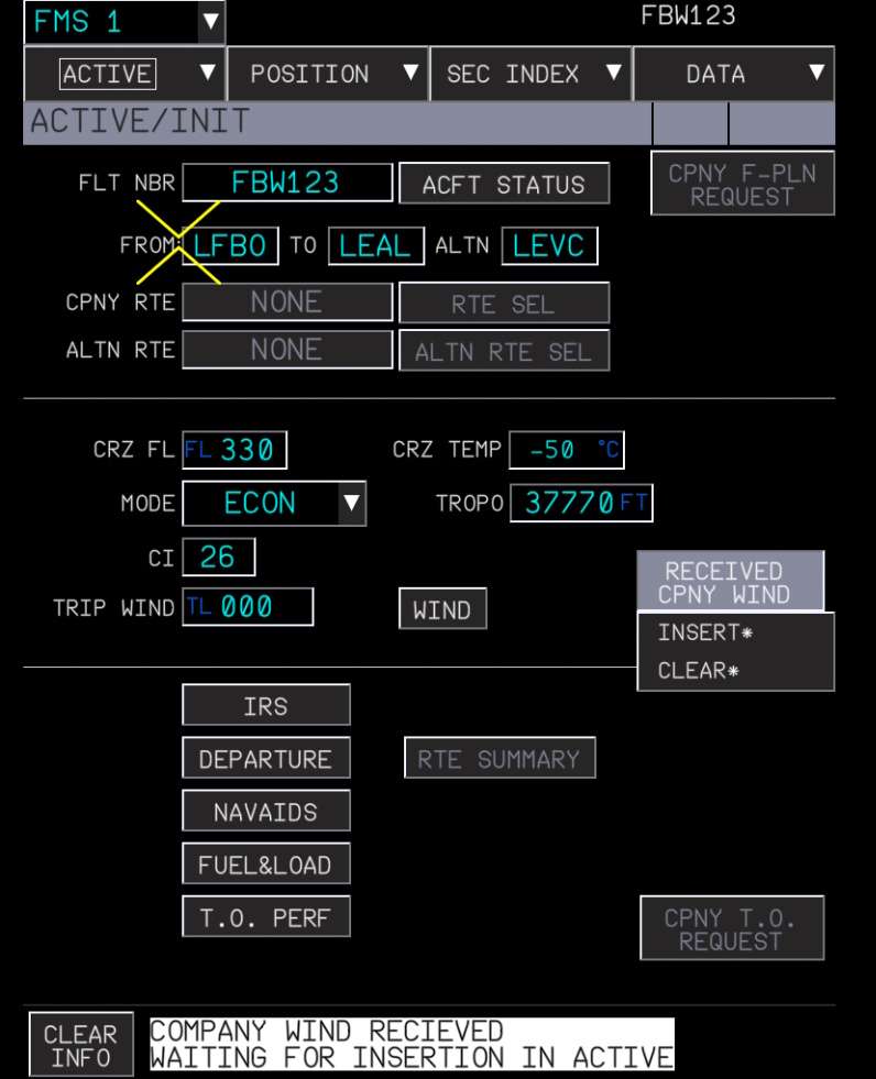 FMS Wind Request Received
