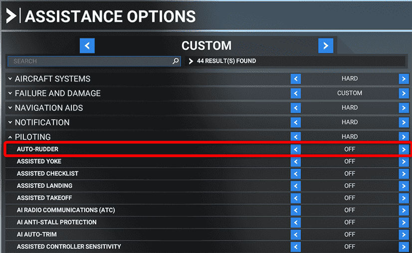 MSFS Assistance Options