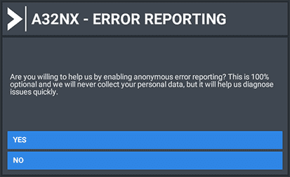 Consent Dialog for Error Reporting