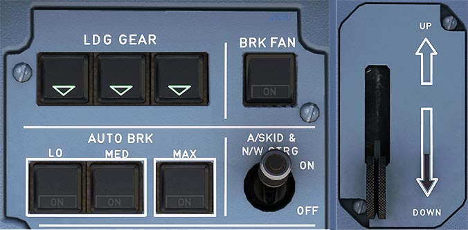 Autobrake and gear indicators, Brake Fan and A/SKID