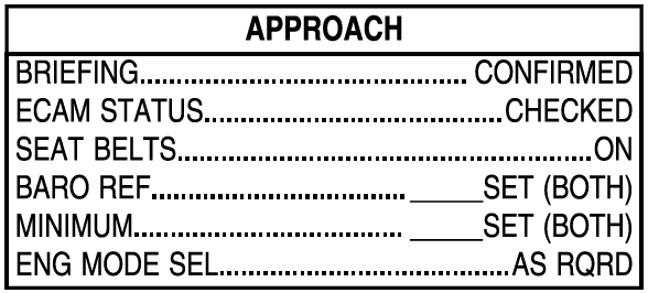 Approach Checklist