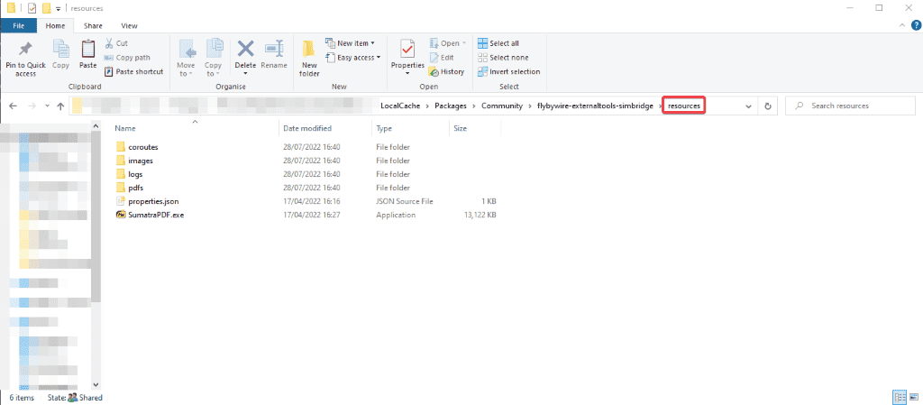 windows explorer resources folder